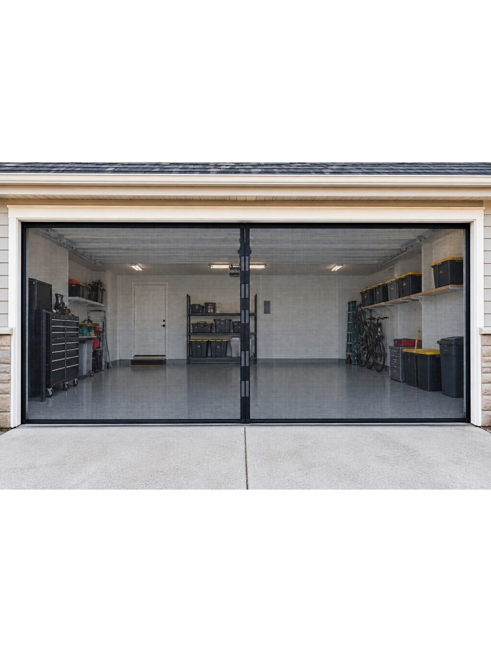 Magnetic Garage Door Screen Approx 196" Wide Black Mesh